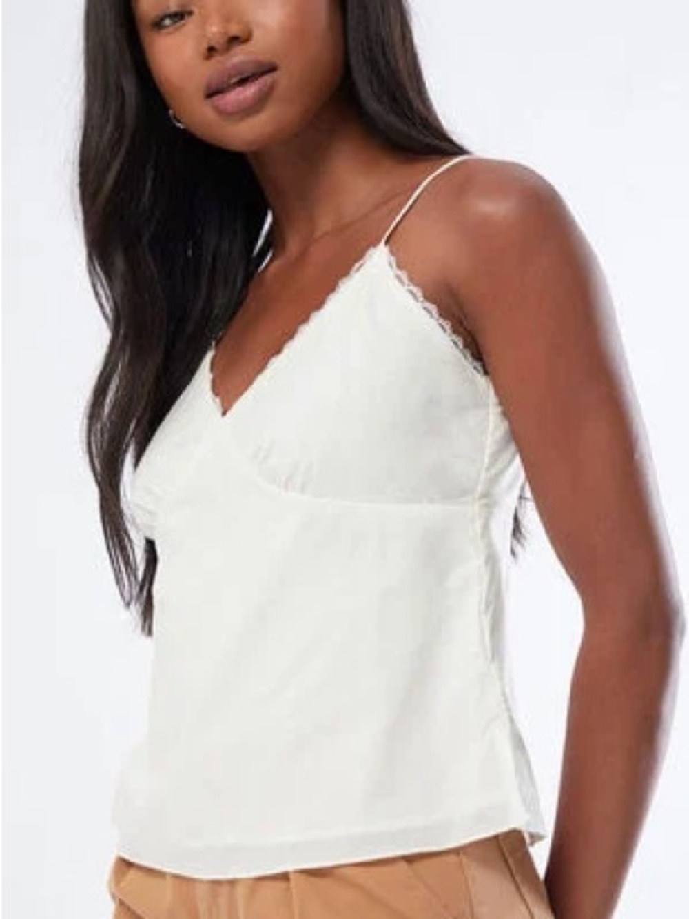 LA Hearts Lace Trim Babydoll Cami Top